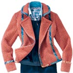Wool jacket with silk crêpe trim, Plenty by Tracy Reese.