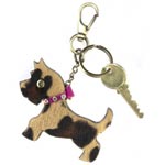 Calf hair key chain with rhinestones, Rafe.