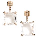 Earrings of rock crystal and 18kt noble gold with diamonds, H. Stern.