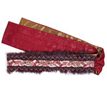 Handmade Milan tie-front belt of rabbit fur and sequined faux suede (sizes XS?L), Ibisco.