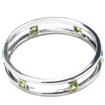 Sterling silver and peridot bangle, Suzanne Felsen.