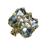 Petal ring of beryl and diamonds, Erica Courtney.
