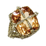 Topaz-and-diamond ring, Erica Courtney.