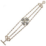 Platinum-and-18kt-gold cross bracelet, Erica Courtney.