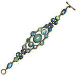 Opal-and-peridot bracelet in 22kt gold, Tiffany & Co..