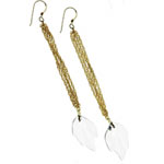 Gold-filled chain earrings with Swarovski crystals, Alex and Ani.