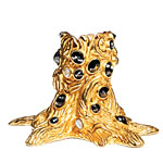 18kt-gold-plated candlestick with sapphires and labradorites, Alexis Bittar.