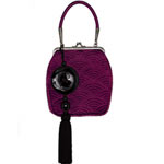 Satin evening bag with glass-and-nylon tassel, Banana Republic.