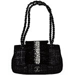 Tweed and lambskin evening bag, Chanel.