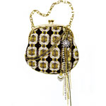 Bouclé evening bag with metal chain handle, Juicy Couture.