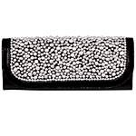 Patent leather clutch with pearl beading, Danna Davis.