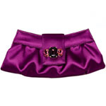 Jeweled satin clutch, Escada.