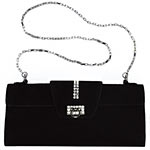 Suede and crystal evening bag, Salvatore Ferragamo.