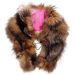 Fox-fur scarf with rhinestone clasp, Fury.