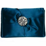 Satin clutch with crystal jewel, Kenneth Jay Lane for Hollywould.