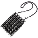 Onyx and Swarovski crystals and silver-plated frame evening bag, Clara Kasavina.