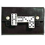 Domino set in leather case, Mulholland.