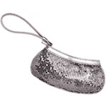 Metallic nylon mesh evening bag, Payless.