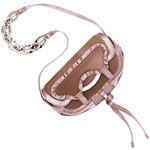 Calf hair and satin evening bag, Sergio Rossi.