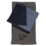 Reversible thermal-blend mini-stripe scarf in dark gray (also available in 11 other colors), Splendid Mills.