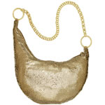 Metal mesh evening bag with gold chain, Whiting & Davis.