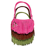 Suede fringe bags with charms, American Eagle Outfitters.