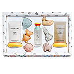 Bath set with body lotion, bath gel, six soaps and alcohol-free splash, Bulgari.
