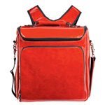 Faux-patent-leather commuter backpack, Luis Steven.