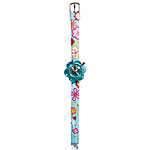 Plastic water-resistant watch with glass face and floral band, Minichou.