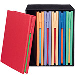 Set of six fabric-covered photo albums, International Arrivals.