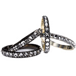 Silver-plated brass bangles with Austrian crystals, Jos.