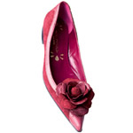 Leather skimmers with removable rosette, Hollywould.
