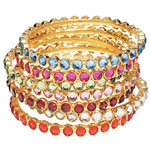 Bracelets of metaland colored glass, Ebba.