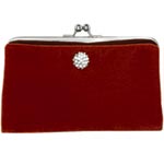 Velvet clutch with rhinestone trim, Betmar.