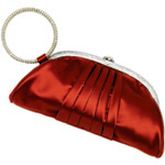 Satin evening bag with crystal-encrusted handle, Dolce & Gabbana.