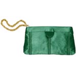 Satin evenign bag with metal chain handle, Kate Spade.