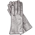 Metallic leather gloves in Pewter, Express Design Studio.