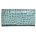 Crocodile-embossed leather wallet in Verde, Giorgio Armani.