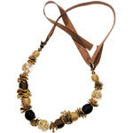 Acacia flower necklace with ribbon, Viktoria Hayman.