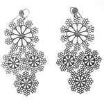 Silver-plate and cubic zirconia earrings, Gas Bijoux.