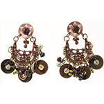 Brass earrings with beads, Gas Bijoux.