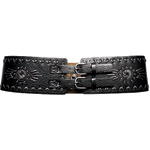 Embroidered leather belt, Nine West.