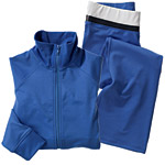 Cotton-spandex jacket and pants, Old Navy.