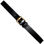Leather belt with gold-tone buckle, Talbots.