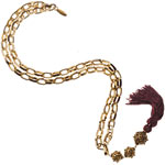 22kt-gold-vermeil necklace with silk tassel, Wendy Mink Jewelry.