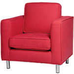 Upholstered cotton kids chair, Jennifer Delonge.