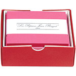 Reversible pink/red cards with envelopes, Les Papiers Jean Rouget.