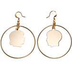 Gold-plated boy-and-girl hoop earrings, Leila.