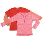 Double-sleeve and henley cotton tops, Splendid Littles.