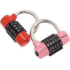 Metal Wordlocks (also available in silver, black and blue), Staples.